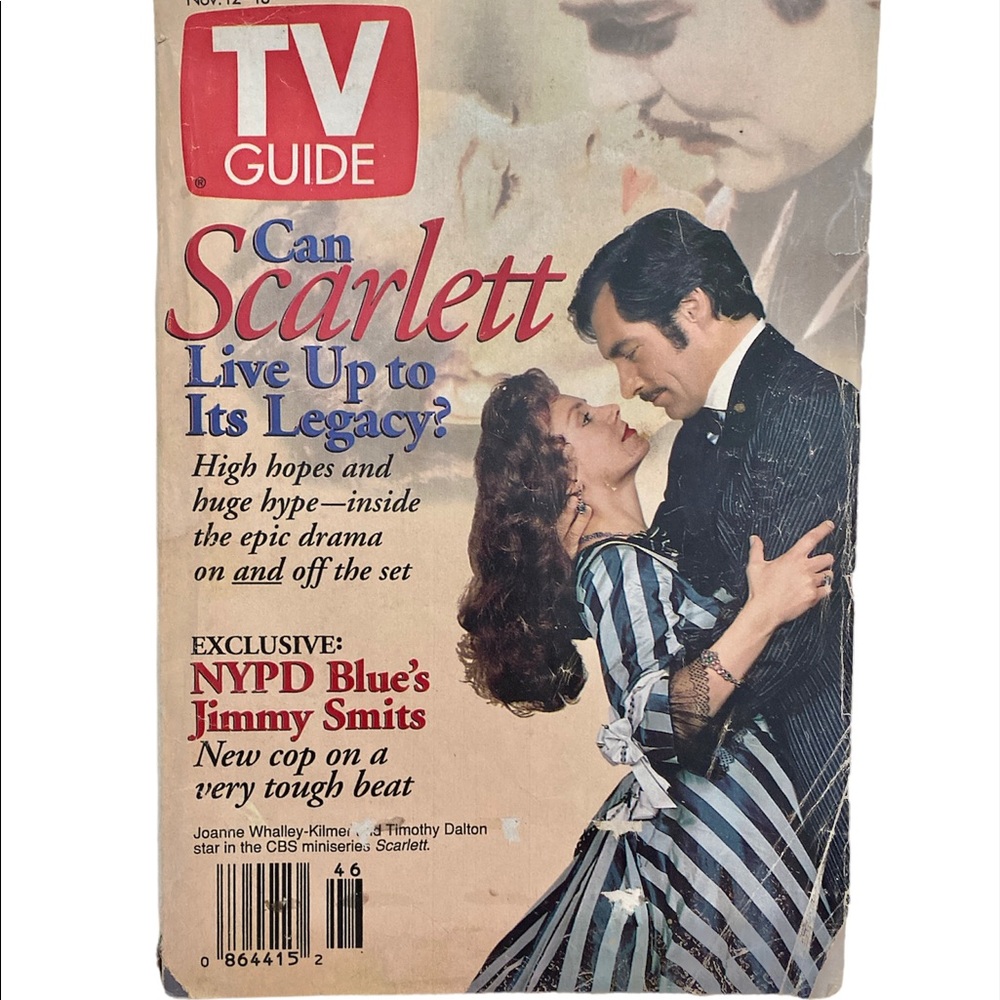 TV Guide Nov 12-18, 1994 Timothy Dalton & Joanne Whalley-Kilmer In Scarlett.
